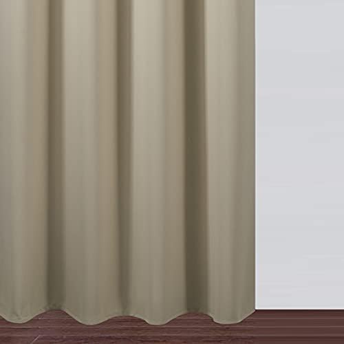 Blackout Curtains 66 x 95 inch/Beige Curtains Set of 2 Panels/Thermal Insulated - Image 9