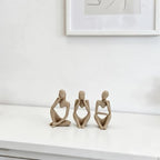 BrownLove 3pcs Human Body Abstract Art Decoration, Modern Imitation Stone Art Resin Statue - Image 2
