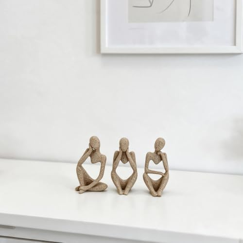 BrownLove 3pcs Human Body Abstract Art Decoration, Modern Imitation Stone Art Resin Statue - Image 2