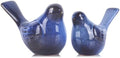 2pcs Small Ceramic Bird Statue and Sculpture for Home Decor Accents,Modern Animal Ornaments for Living Room,Bedroom,Bookshelf,Cabinets,Coffee Table Centerpiece,Cute Knick Knacks for Shelves (Blue) by XMGZQ