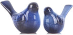 2pcs Small Ceramic Bird Statue and Sculpture for Home Decor Accents,Modern Animal Ornaments for Living Room,Bedroom,Bookshelf,Cabinets,Coffee Table Centerpiece,Cute Knick Knacks for Shelves (Blue) by XMGZQ