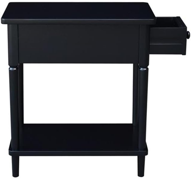 IC INTERNATIONAL CONCEPTS Solid Wood Narrow Side Table in Black - Image 7