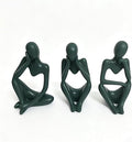 BrownLove 3pcs Green Human Body Abstract Art Decoration, Modern White Art Resin Statue Room Office Shelf Bookcase Decoration (Green, One Size) by Unknown