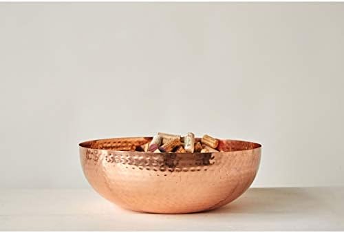 Creative Co-Op Round Hammered Metal Bowl, Copper Finish - Image 6