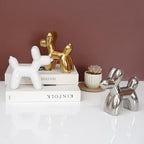 Notakia Large Silver Cute Ceramics Balloon Dog Statue Crafts Living Room Desktop Decorations,Handmade Modern Small Ceramic Animal Statue Ornament Home Decor Accents - Image 5