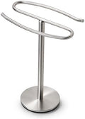 Brushed Nickel Hand Towel Holder Stand,13 Inch Tall Free-Standing Towel Rack, SUS304 Stainless Steel Towel Bar Rack Stand, Tower Bar for Bathroom Kitchen Vanity Countertop… by BTHRMHW