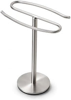 Brushed Nickel Hand Towel Holder Stand,13 Inch Tall Free-Standing Towel Rack, SUS304 Stainless Steel Towel Bar Rack Stand, Tower Bar for Bathroom Kitchen Vanity Countertop… by BTHRMHW