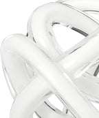 Torre & Tagus Orbit 4.5" Hand Blown White Glass Knot Sculpture, Table Decor - Image 4