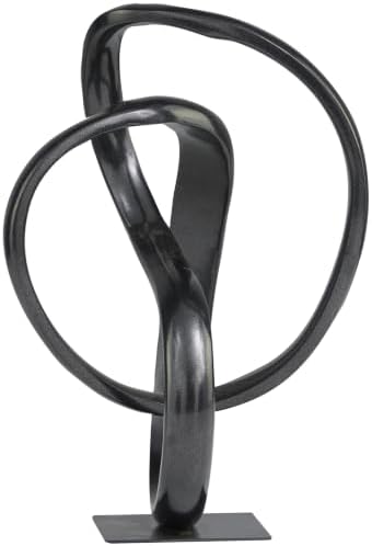 Deco 79 Aluminum Metal Abstract Decorative Sculpture Home Decor Statue, Accent Figurine 8" x 7" x 11", Dark Gray - Image 2