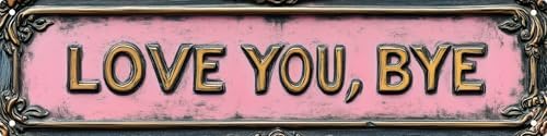 Love You Bye Street Sign Retro Funny Wall Decor Metal Tin Signs Fall Season Horror Theme Inappropriate Humor Bar Home College Dorm Decor 16x4 in by Aimlayton