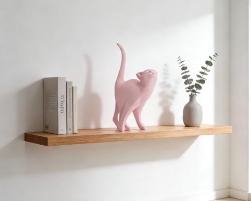 7 Inch Pink Proud Cat Statue - Image 7