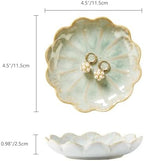 Lotus Ring Holder Dish Small Indoor Ash Tray, Ceramic Dessert Plate Trinket Jewelry Holder Organizing Necklace Earrings for Parents Friends Sister, Light Green. All Jewelries Are NOT Included. - Image 6