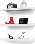 RICHER HOUSE 3-Set Floating Shelves with Lip, White Small Wall Shelf, 16In by RicherHouse