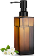 GMISUN Amber Glass Soap Dispenser, Hand Soap Dispenser with Stainless Steel Pump for Bathroom, 12 fl oz/350ml Refillable Dish Dispensers for Kitchen, Modern Liquid Lotion Bottles for Countertop by GMISUN