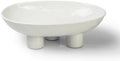 Three-Leg Ceramic Fruit Bowl, 10 Inch Oval Serving Dish for Kitchen Counter, Candy or Key Holder, Home Decor Accent White by Unknown