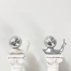 Silver Disco Snail Decor, Disco Ball Shelf Ornament, Retro Home Accent - Image 5
