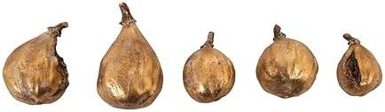 Creative Co-Op Resin Figs with Gold Finish (Set of 5 Pieces) by Unknown