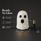 Mud Pie Ceramic Light Up Ghost, Halloween Shelf Sitter Figurine - Image 4
