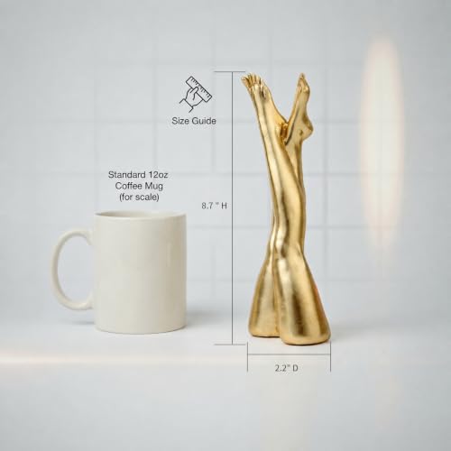 Gold Room Decor Crossed Legs Sculpture Resin Statue for Shelf - Image 3