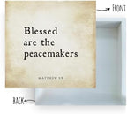 Inspirational Bible Verse Blessed Are The Peacemakers Wooden Box Sign Matthew 5:9 Rustic Scripture Wood Block Plaque Box Sign for Home Office Shelf Table Decoration, Christian Gift - Image 2