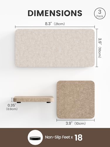 Fluxynara Felt Coasters for Drinks, Mixed Sizes, Oatmeal & Taupe - Image 2