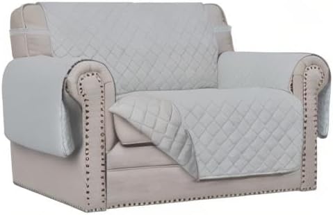 Easy-Going Reversible Couch Cover, Oversized Chair, Light Gray/Light Gray | - Image 8