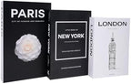 3 PCS Faux Decorative Books for Home Decor-Coffee Table Books Decor-Aesthetic Fake/Faux Books for Decoration,libros Decoration for Coffee Table, Shelf Accessories (3-Mix-Paris Newyork London) by YOYMJBY