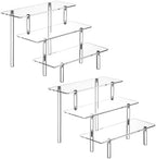 HENABLE 2PCS Acrylic Display Risers, 3 Tier Clear Cupcake Stand Risers, Organizer for Perfume, Funko POP, Food, Tabletop Use by HENABLE