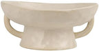 Creative Co-Op Stoneware Footed Pedestal Bowl with Handles, Reactive Glaze, White - Image 5