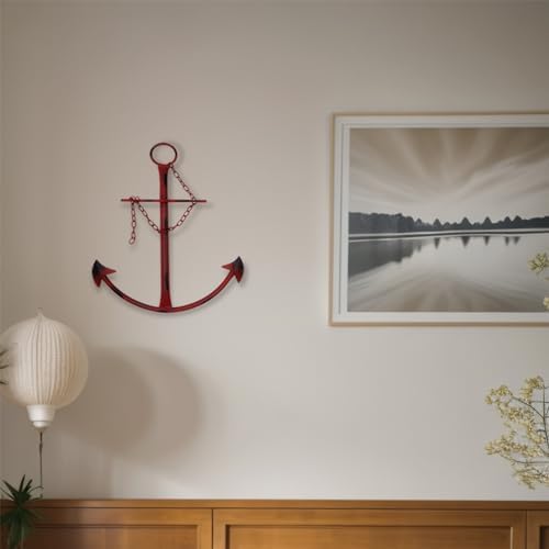 Fleecy day Nautical Anchor Wall Decor, 13in Antique Metal Anchor Art, Vintage Wall Hanging Decor for Bedroom, Living Room, Dorm - Image 5