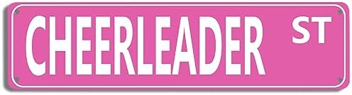 Retro Style Pink "CHEERLEADER" Street Metal Tin Sign, 16x4 inches, Perfect for Home, Dorm, or Dance Room Decor, Unique Squad Accessory (B73) by SEHINU