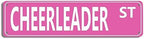 Retro Style Pink "CHEERLEADER" Street Metal Tin Sign, 16x4 inches, Perfect for Home, Dorm, or Dance Room Decor, Unique Squad Accessory (B73) by SEHINU