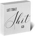 Funny Rustic Bathroom Decor - Wooden Box Sign Humor for Restroom Shelf, Half Farmhouse Style Toilet Sign for Guests - Tabletop or Countertop by ENGVZ