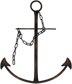 Nautical Anchor Wall Decor, Antique Metal Anchor Art Wall Decor With Chain for Bedroom Living Room Dorm Home/13 Antique Farmhouse Decor (Vintage) by Fleecy+day