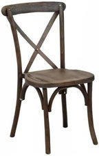 EMMA + OLIVER Gray Wash Dark Driftwood X-Back Chair - Image 6