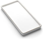 Gurygo 8" Bathroom Tray, Ceramic Vanity Trays for Bathroom, Small Ceramic Trays, Kitchen Soap Tray for Kitchen Counter (White with Gold-Edged, 8",Set/1) by FocusonHomeKitchen