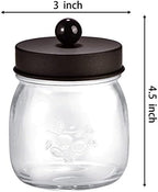 SheeChung 4 Pack Glass Mason Jar Qtip Holder, Bronze Stainless Steel Lids - Image 7