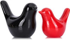 Small Ceramic Bird Statue and Sculpture for Home Decor Accents,Modern Animal Ornaments for Living Room,Bedroom,Coffee Table Centerpiece,Bookshelf,Cabinets,Cute Knick Knacks for Shelves (Black Red) by XMGZQ