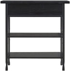 Leick Home Ironcraft Bookshelf, Solid Wood, 1 Drawer, 2 Shelves, Slatted Sides - Image 4