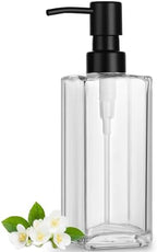 GMISUN Glass Soap Dispenser with Stainless Steel Pump, Clear Hand Soap Dispenser for Bathroom, 12 fl oz/350ml Refillable Dish Dispenser for Kitchen, Modern Liquid Soap and Lotion Bottle for Countertop by GMISUN
