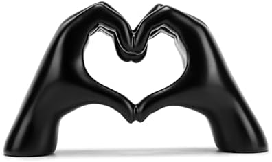 FANTESTICRYAN Heart Hands Statues, Black Resin Home Decor Accent, Medium by FANTESTICRYAN