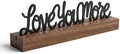 Love You More Sign Desk Decor, Wood and Metal Room Accent by SENCRIVARA