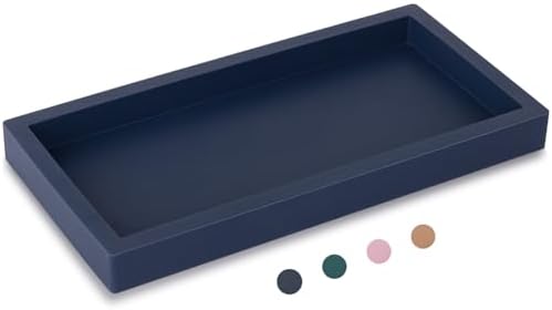 Silicone Bathroom Vanity Tray Dish Soap Holder Sink Organizer, Dark Blue by Heagoale