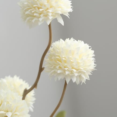 Artificial Flowers for Vase 10 Pcs, 20 in Fake Mums Long Stems White - Image 5