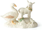 Lenox First Blessing Nativity Lambs and Goose Figurine, Christmas Decoration by Lenox