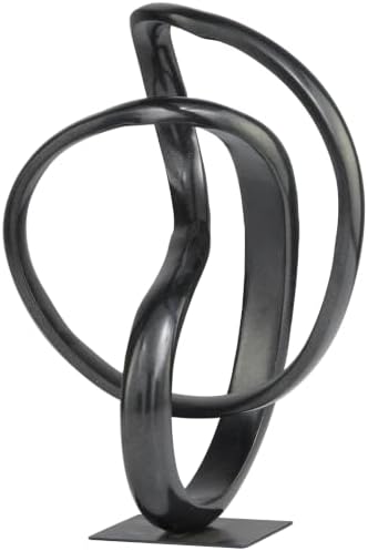 Deco 79 Aluminum Metal Abstract Decorative Sculpture Home Decor Statue, Accent Figurine 8" x 7" x 11", Dark Gray by Unknown
