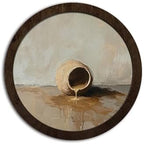 CFFJLHN Christian Wall Art Decor, Modern Neutral Religious Alabaster Jar Biblical Round Hanging Wall Decor for Home Bedroom Living Room Church Office Prayer Room, 10x10 Inch by Unknown