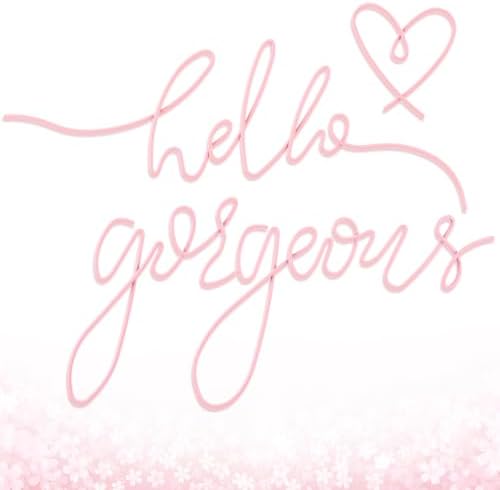 Hicarer Metal Hello Gorgeous Wall Art Minimalist Wall Decor, Light Pink by Hicarer