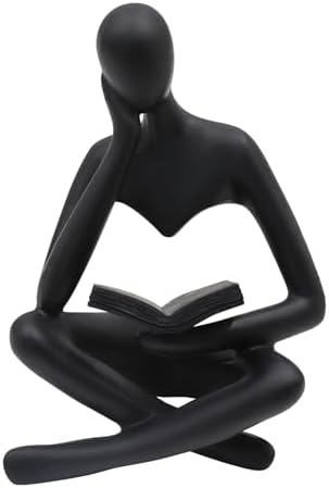 Reading Women Statue, Thinker Sculptures, Abstract Art Ornament, Modern Aesthetic Figurine Decoration, Suitable for Home Living Room Bedroom Office Shelf Table Desk Bookshelf Decor by Jinkoozz