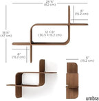Umbra Montage Floating Wall Shelf, Wood Wall Mount Display Case, Walnut - Image 3